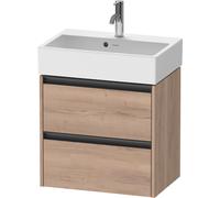 Duravit Ketho.2 bâti-support pour lavabo suspendu, Compact, 584x549x390mm, pour Vero Air 236860, 2 tiroirs, K25273055550000, Couleur: Décor chêne marbré