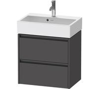Duravit Ketho.2 bâti-support pour lavabo suspendu, Compact, 584x549x390mm, pour Vero Air 236860, 2 tiroirs, K25273049490000, Couleur: Décor graphite mat