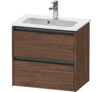 Duravit Ketho.2 bâti-support pour lavabo suspendu, Compact, 610x549x390mm, pour ME by Starck 234263, 2 tiroirs, K25255021210000, Couleur: DÃ©cor noyer foncÃ©