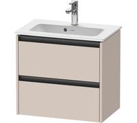 Duravit Ketho.2 bâti-support pour lavabo suspendu, Compact, 610x549x390mm, pour ME by Starck 234263, 2 tiroirs, K25255091910000, Couleur: DÃ©cor taupe mat