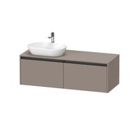 Duravit Ketho.2 bâti-support de lavabo sur console suspendu, découpe de la vasque à gauche, 1400x459x550mm, 2 tiroirs, K24888L43430000, Couleur: Décor basalte mat