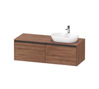 Duravit Ketho.2 bâti-support de lavabo sur console suspendu découpe de la vasque à droite, 1400x459x550mm, 2 tiroirs, K24888R79790000, Couleur: Décor noyer naturel
