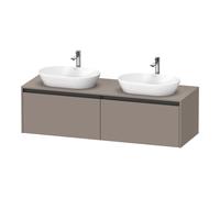 Duravit Ketho.2 bâti-support de lavabo en console, découpe du bassin des deux côtés, 1600x459x550mm, 2 tiroirs, K24889B43430000, Couleur: Décor basalte mat