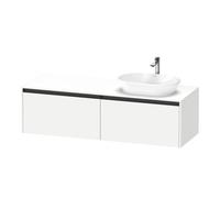 Duravit Ketho.2 bâti-support de lavabo en console, découpe de la vasque à droite, 1600x459x550mm, 2 tiroirs, K24889R18180000, Couleur: Décor blanc mat