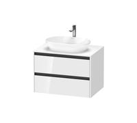 Duravit Ketho.2 bâti-support de lavabo sur console suspendu, 800x568x550mm, 2 tiroirs, K24895022220000, Couleur: Décor blanc brillant