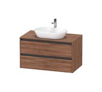 Duravit Ketho.2 bâti-support de lavabo sur console suspendu, 1000x568x550mm, 2 tiroirs, K24896079790000, Couleur: Décor noyer naturel
