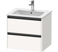Duravit Ketho 2 meuble bas pour lavabo avec 2 tiroirs 61x48x55cm avec poignées anthracite blanc super mat k25262084840000