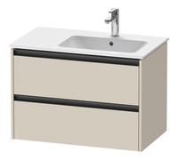 Duravit Ketho 2 meuble bas pour lavabo avec 2 tiroirs pour vasque à droite 81x48x54.9cm avec poignées anthracite taupe supermat k25268083830000