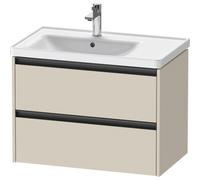 Duravit Ketho 2 meuble bas pour lavabo avec 2 tiroirs pour vasque à gauche 78,4x45,5x54,9cm avec poignées anthracite taupe super mat k25285083830000