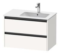 Duravit Ketho 2 meuble bas sous lavabo avec 2 tiroirs pour vasque à droite 81x48x54.9cm avec poignées anthracite blanc super mat k25268084840000