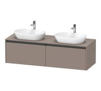 Duravit Ketho 2 meuble bas sous lavabo incl. plan de console avec 2 tiroirs pour doubles vasques 160x55x45.9cm avec poignées anthracite basalt mat K24889B43430000