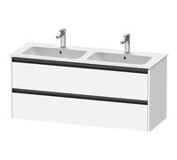 Duravit ketho 2 meuble de lavabo avec 2 tiroirs pour double vasque 128x48x55cm avec poignées blanc anthracite mat k25266018180000