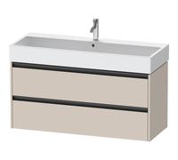Duravit ketho 2 meuble de lavabo avec 2 tiroirs pour lavabo simple 118.4x46x54.9cm avec poignées anthracite taupe mat k25279091910000