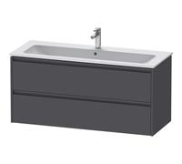 Duravit ketho 2 meuble de lavabo avec 2 tiroirs pour lavabo simple 121x48x55cm avec poignées anthracite graphite mat k25265049490000