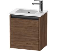 Duravit Ketho 2 meuble pour lave-mains avec 1 porte 41x29,2x44cm droite, avec poignée noyer foncé mat anthracite k25060r21210000