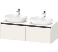 Duravit Ketho.2 Meuble sous-lavabo à colonnes suspendu, découpe du bassin des deux côtés, 1400x459x550mm, 2 tiroirs, K24888B84840000, Couleur: Blanc super mat Décor