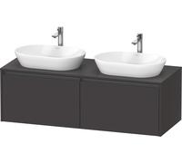 Duravit Ketho.2 Meuble sous-lavabo à colonnes suspendu, découpe du bassin des deux côtés, 1400x459x550mm, 2 tiroirs, K24888B80800000, Couleur: Décor graphite super mat