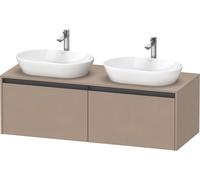 Duravit Ketho.2 Meuble sous-lavabo à colonnes suspendu, découpe du bassin des deux côtés, 1400x459x550mm, 2 tiroirs, K24888B75750000, Couleur: Décor lin mat