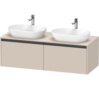 Duravit Ketho.2 Meuble sous-lavabo à colonnes suspendu, découpe du bassin des deux côtés, 1400x459x550mm, 2 tiroirs, K24888B83830000, Couleur: Décor taupe super mat