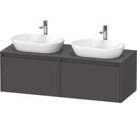 Duravit Ketho.2 Meuble sous-lavabo à colonnes suspendu, découpe du bassin des deux côtés, 1400x459x550mm, 2 tiroirs, K24888B49490000, Couleur: Décor graphite mat