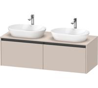 Duravit Ketho.2 bâti-support pour lavabo, découpe de la vasque des deux côtés, 1400x459x550mm, K24888B91910000, Couleur: DÃ©cor taupe mat