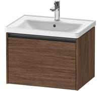 Duravit Ketho 2 meuble sous-lavabo avec 1 tiroir 63.4x45.5x44cm avec poignée anthracite noyer foncé mat k25082021210000