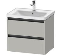 Duravit Ketho 2 meuble sous-lavabo avec 2 tiroirs 63.4x45.5x54.9cm avec poignées gris béton anthracite mat k25282007070000