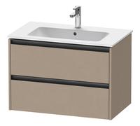 Duravit Ketho 2 meuble sous-lavabo avec 2 tiroirs 81x48x55cm avec poignées anthracite Linnen mat k25263075750000