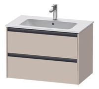 Duravit Ketho 2 meuble sous-lavabo avec 2 tiroirs 81x48x55cm avec poignées anthracite taupe supermat k25263083830000