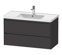 Duravit ketho 2 meuble sous lavabo avec 2 tiroirs 98.4x45.5x54.9cm avec poignées anthracite graphite super mat k25284080800000