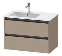Duravit Ketho 2 meuble sous-lavabo avec 2 tiroirs pour lavabo posé à gauche 81x48x54,9cm avec poignées anthracite Linnen mat K25267075750000