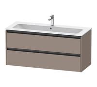 Duravit Ketho 2 meuble sous-lavabo avec 2 tiroirs pour lavabo simple 121x48x55cm avec poignées basalt anthracite mat k25265043430000