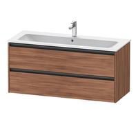 Duravit Ketho 2 meuble sous-lavabo avec 2 tiroirs pour lavabo simple 121x48x55cm avec poignées noyer anthracite mat k25265079790000