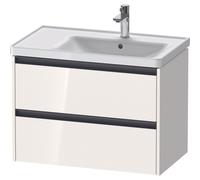 Duravit Ketho 2 meuble sous-lavabo avec 2 tiroirs pour vasque à droite 78.4x45.5x54.9cm avec poignées anthracite blanc brillant k25286022220000