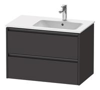 Duravit Ketho 2 meuble sous-lavabo avec 2 tiroirs pour vasque à droite 81x48x54.9cm avec poignées anthracite graphite super mat k25268080800000