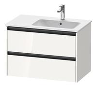 Duravit Ketho 2 meuble sous-lavabo avec 2 tiroirs pour vasque à droite 81x48x54.9cm avec poignées anthracite blanc brillant k25268022220000