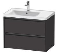 Duravit Ketho 2 meuble sous-lavabo avec 2 tiroirs pour vasque à gauche 78.4x45.5x54.9cm avec poignées graphite anthracite super mat k25285080800000