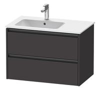 Duravit Ketho 2 meuble sous-lavabo avec 2 tiroirs pour vasque à gauche 81x48x54.9cm avec poignées anthracite graphite supermat k25267080800000