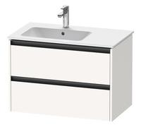 Duravit Ketho 2 meuble sous lavabo avec 2 tiroirs pour vasque à gauche 81x48x54,9cm avec poignées anthracite blanc super mat k25267084840000