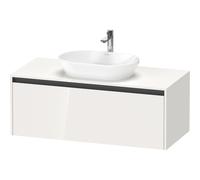 Duravit Ketho 2 meuble sous-lavabo avec plan console avec 1 tiroir 120x55x45.9cm avec poignée anthracite blanc brillant K24887022220000
