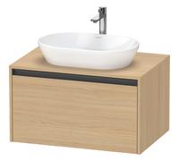 Duravit Ketho 2 meuble sous-lavabo avec plan console avec 1 tiroir 80x55x45,9cm avec poignée chêne naturel mat anthracite K24885030300000