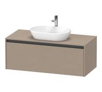 Duravit Ketho 2 meuble sous lavabo avec plan console inclus avec 1 tiroir 120x55x45.9cm avec poignée anthracite Linnen mat K24887075750000