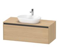 Duravit ketho 2 meuble sous lavabo avec plaque console avec 1 tiroir 120x55x45.9cm avec poignée anthracite chêne naturel mate K24887030300000