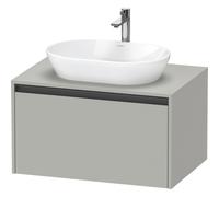 Duravit ketho 2 meuble sous lavabo avec plaque console avec 1 tiroir 80x55x45.9cm avec poignée anthracite béton gris mat K24885007070000
