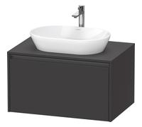 Duravit ketho 2 meuble sous lavabo avec plaque console avec 1 tiroir 80x55x45.9cm avec poignée anthracite graphite super mat K24885080800000