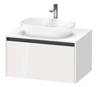 Duravit ketho 2 meuble sous lavabo avec plaque console et 1 tiroir 80x55x45.9cm avec poignée anthracite blanc brillant K24885022220000