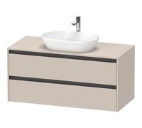 Duravit ketho 2 meuble sous lavabo avec plaque console et 2 tiroirs 120x55x56.8cm avec poignées anthracite taupe mat K24897091910000