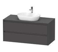 Duravit ketho 2 meuble sous lavabo avec plaque console et 2 tiroirs 120x55x56.8cm avec poignées anthracite graphite mat K24897049490000