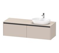 Duravit ketho 2 meuble sous lavabo avec plaque console et 2 tiroirs pour lavabo à droite 160x55x45.9cm avec poignées anthracite taupe mat K24889R91910000