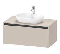 Duravit ketho 2 meuble sous lavabo avec plaque de console avec 1 tiroir 100x55x45.9cm avec poignée anthracite taupe mate K24886091910000